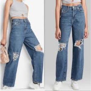 Wild Fable Highest Rise Ripped Knee Mom Jeans Size 6/28 NWT